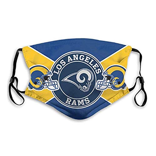 Fans Outdoor Dust Mask Washable Reusable Activated Carbon Masks Cover with 2 Filter for Adult (Los_Angeles Team 1, One Size)