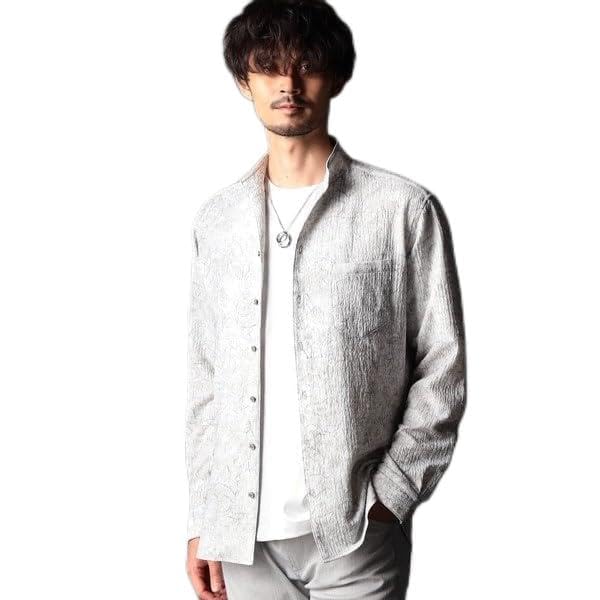 [ニコルクラブフォーメン] ハイテンションショートスタンドカラーシャツ