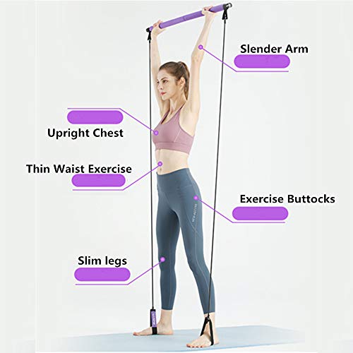 ZS-Juyi Faixa de Resistência para Exercícios Yoga Pilates Bar Kit Portátil Pilates Stick Muscle Toni