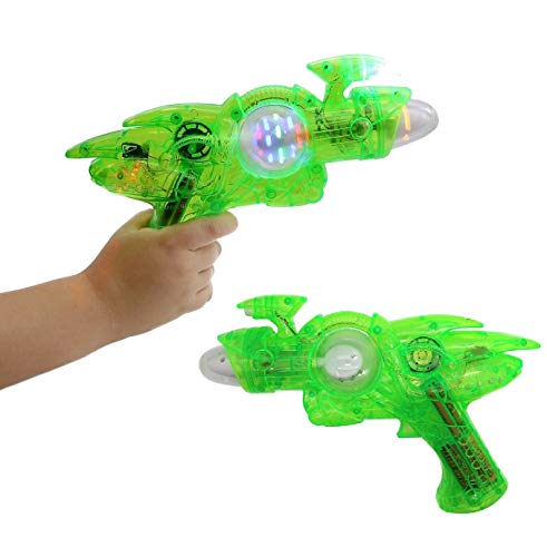 - 2 Pack - NEON Green Light-up Galaxy Space UV Glow Super Space Blaster Flash Gun (11
