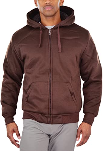 Image of ToBeInStyle Men's Polar Fleece Long Sleeve Zip Up Kangaroo Pocket Cold Weather Hoodie Jacket