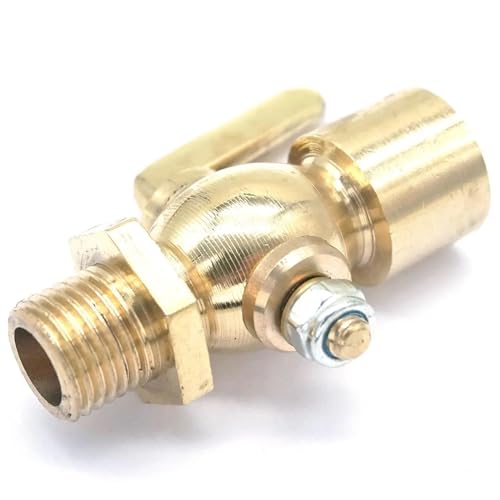 Válvula de cierre de drenaje 1/4 con conector de latón 14x1,5mm para purga de agua 6