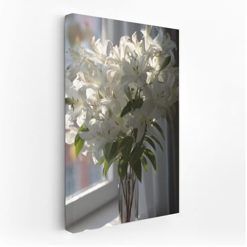 Morning White Lilies: Elegant Flowers in the Sunlight - Wall