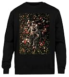 Kwantees Delicias del Jardín II Sudadera Unisex Negra Cuello Redondo Ecológica