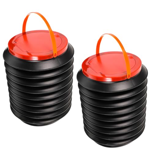 Toddmomy 2pcs Collapsible Outdoor Trash Bin Camping Garbage Can for Garden Picnic Space Saving Design Easy to Use Clean Portable Waste Container with Lid