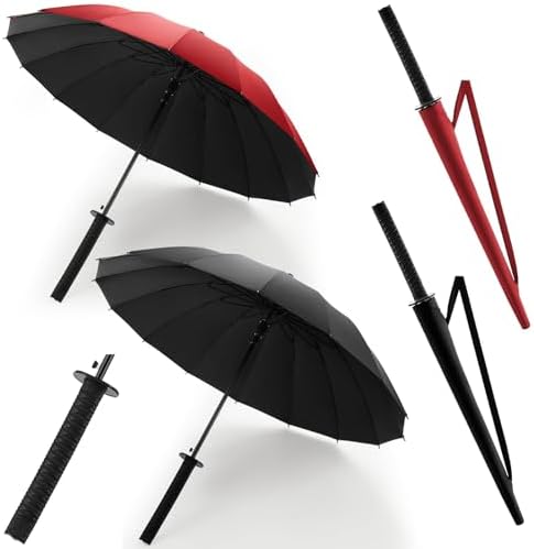 Talltalk 2 Pack Samurai Umbrella Semi-automatic Katana Sword Umbrella