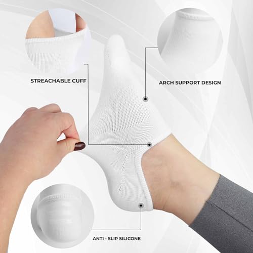Short Low Cut No Show Socks, Anti-Slip Silicone Bands, Ankle Socks for Women and Men Athletic Sports Running (6 Pack)3