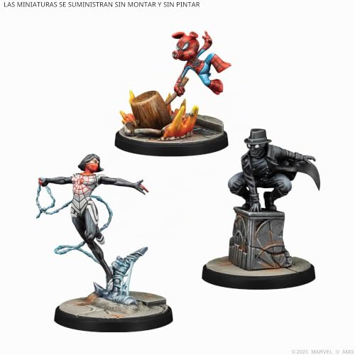 Marvel Crisis Protocol Silk Spider-Ham y Spider-Man Noir expansión de miniaturas en español 3