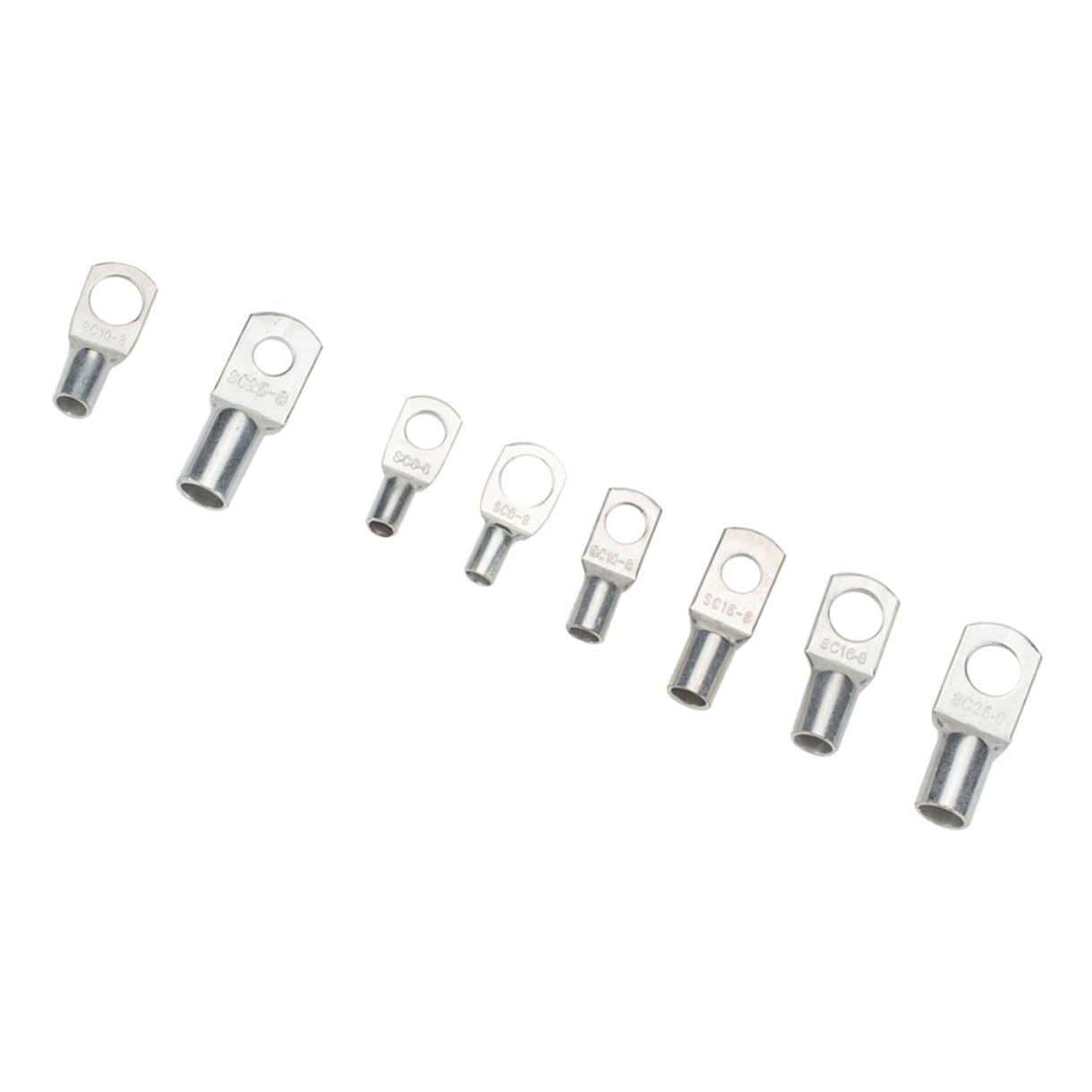 120 pezzi Kit 120 pezzi Terminali ad Anello in Rame Stagnato Morsetti Elettrici da Crimpare per Batterie e Cavi Connettori Tubo in Rame per Auto Barche e Impianti Domestici