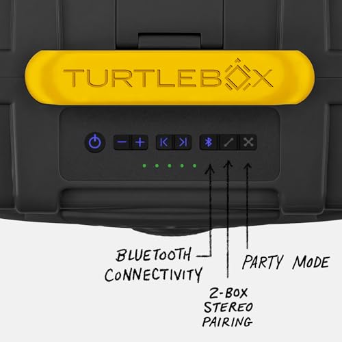 Image of Turtlebox Original Gen 3: Portable Outdoor Bluetooth Speaker - Ultra-Loud (120dB), Waterproof (IP67), Rugged, Impact-Resistant, 3-Day Battery | Party Mode: Unlimited Pairing Stereo, Gray /Yellow