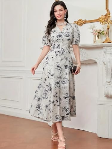 Image of Bollyclues Women's Cotton Printed Midi Dress | Sleeveless Square Neck Casual Summer Dress for Women | Stylish Vacation Dress