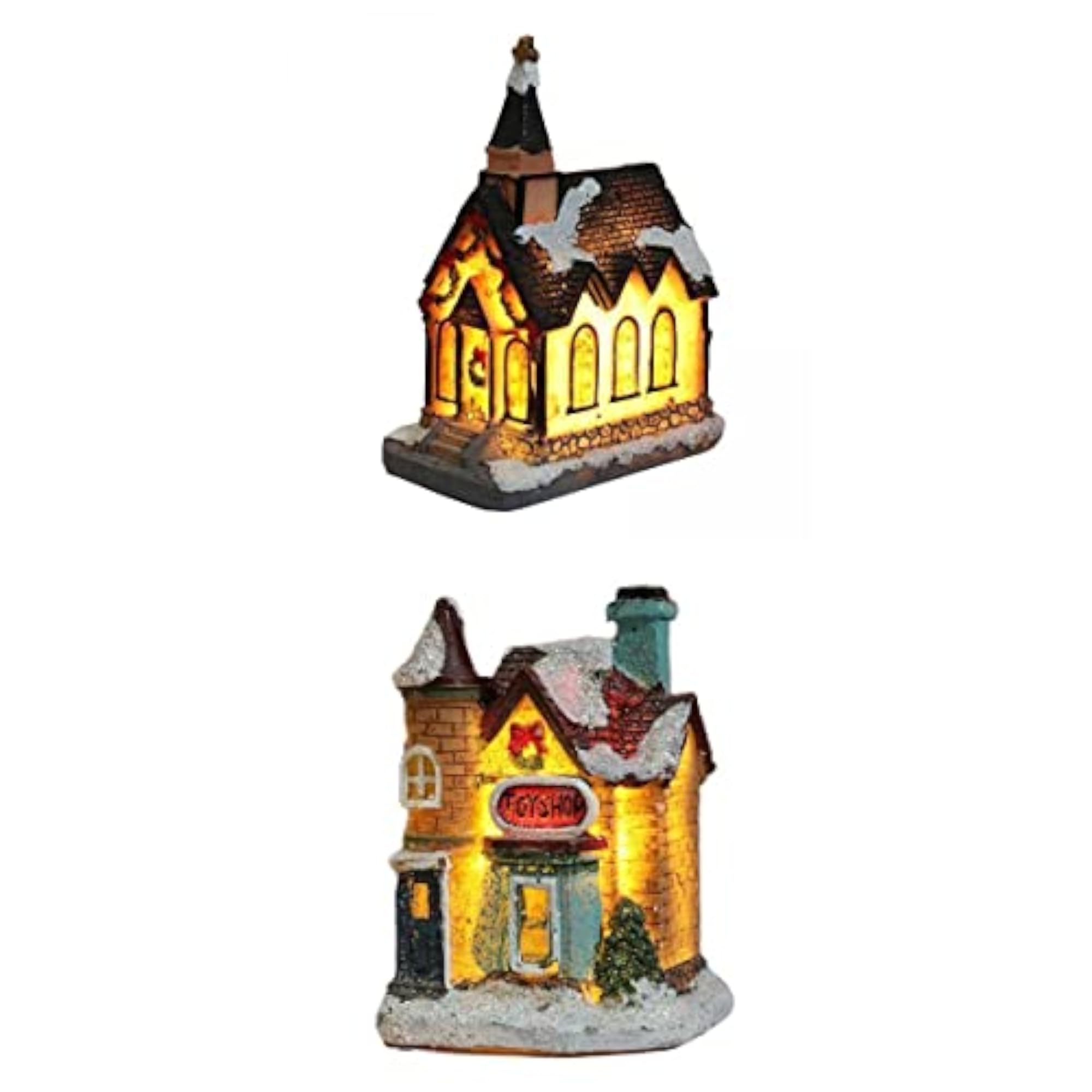 Light Up Miniature House Village Decorations