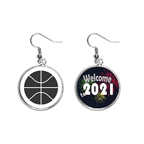 Pendientes de baloncesto ligeros y cómodos para la oreja en plata geométrica