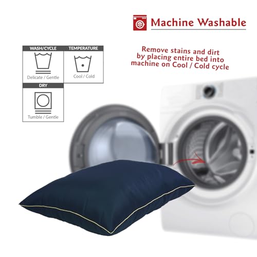 Image of Majestic Pet Rectangle Medium Dog Bed Washable - Non Slip Comfy Pet Bed - Super Value Crate Pet Pillow - Puppy Kennel for Sleeping - Medium Breed 35 x 28 Inch - Solid Blue