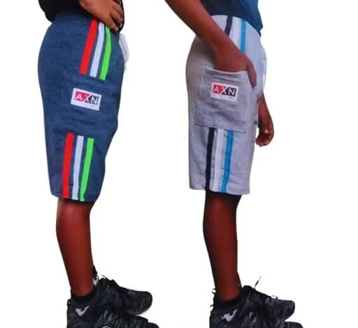 Image of Kids Cotton Blend Shorts Pack of 2 | Breathable Summer Casual Shorts for Boys & Girls with Drawstring Waist, Side Piping, Soft Fabric, Playwear & Outdoor Comfort