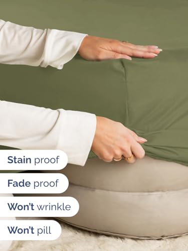 Image of Extra Deep Full Fitted Sheet - Single Fitted Sheet Only - Sage Green | Easily Fits 18 inch to 24 inch Mattress, Soft, Wrinkle Free, Breathable & Comfy, Extra Deep Pockets Hotel Luxury Fitted Sheet