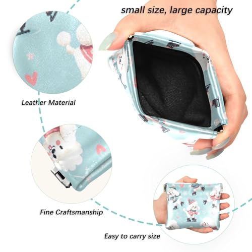 Cartoon Skating Dogs Coin Purse Leather Pouch Change Purse, Squeeze Coin Pouch for Cards, Keys & Lipsticks, Unisex2