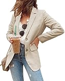 Newffr Womens Open Front Blazers Casual Long Sleeve Lapel Collar Button Down Work Office Jackets Bla