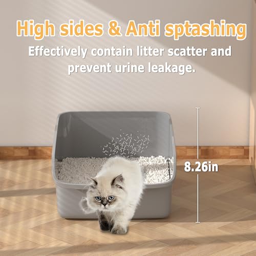 Arenero grande para gatos con lados altos y entrada baja miniatura 4