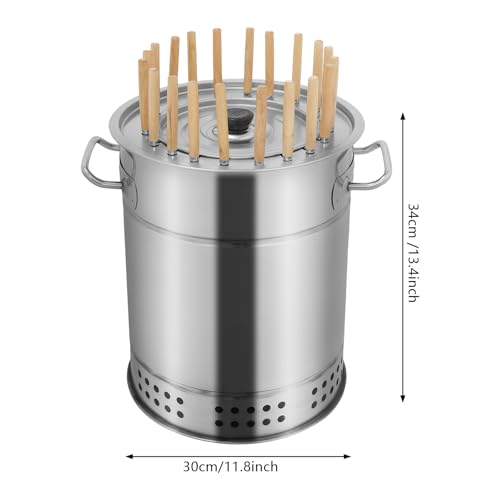 Barbecue verticale portatile a carbonella, senza fumo, per cucinare in interni ed esterni, perfetto per campeggio, tailgating e cucine in cortile, compatto, 30 x 34 cm