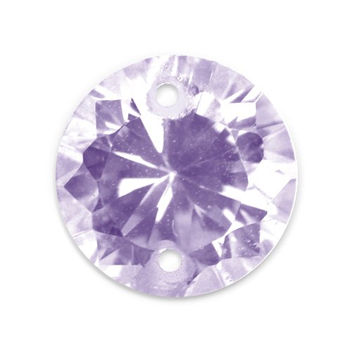 Artistic Wire Beadalon CZ-Gem Dropz Round 6mm 2-Hole, Lavender, 5-Piece