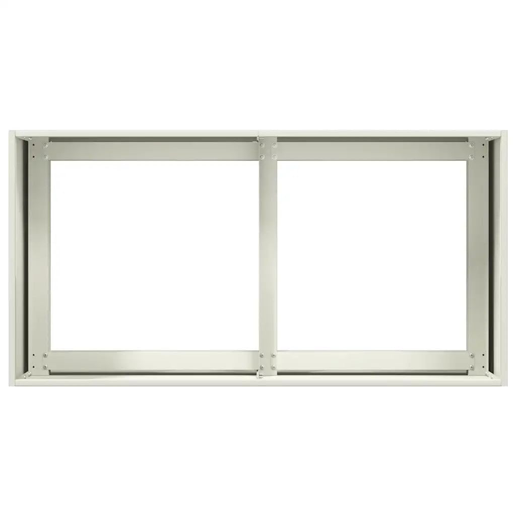 Helloshop26 Moderner Blumenkasten für den Außenbereich, 80 x 40 x 40 cm, vielseitig, schlichter Stil, aus kaltgewalztem Stahl, Weiß, 02_0051458