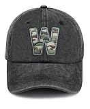 Personalized Gifts for Women Men, Classic Initial.s W Baseball Cap, Letter W Party Decorations Hat, Custom Birthday Gifts for Dad Mom Grandpa Grandma Black