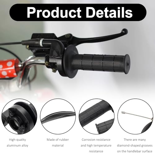 Gasgriff Griff Kabel Set,1 Paar gasgriff,Motorradgriff Lenkergriffe,Motorrad Lenkergriffe 7/8\\ 22mm,Motorrad Gasgriff,Schnellgasgriff für 50cc 90cc 110cc 125cc 140cc 150cc 200cc 250cc Pitbike Dirtbik