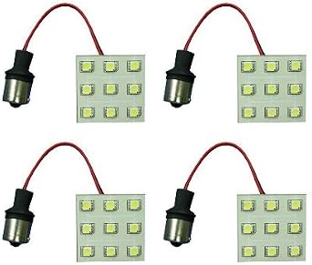 BA15s Warm White 8-30V DC&12V AC 9LED 2W 144 Lumen, Warm White, Package of 4, 1417WWx4