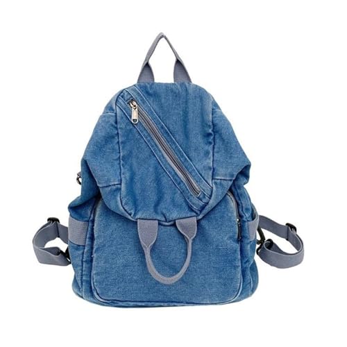 Mochila vaquera azul claro XAGMODSHN unisex mediana con cremallera versátil