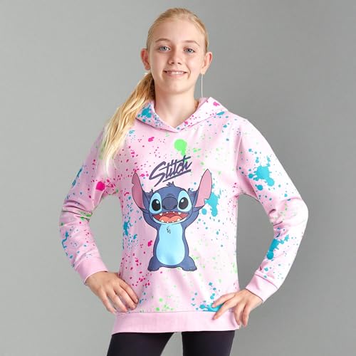 Disney Hoodie für Mädchen, Coole Pullover für Kinder und Jugendliche - Mädchen Geschenke (Rosa Stitch, 11-12 Jahre)