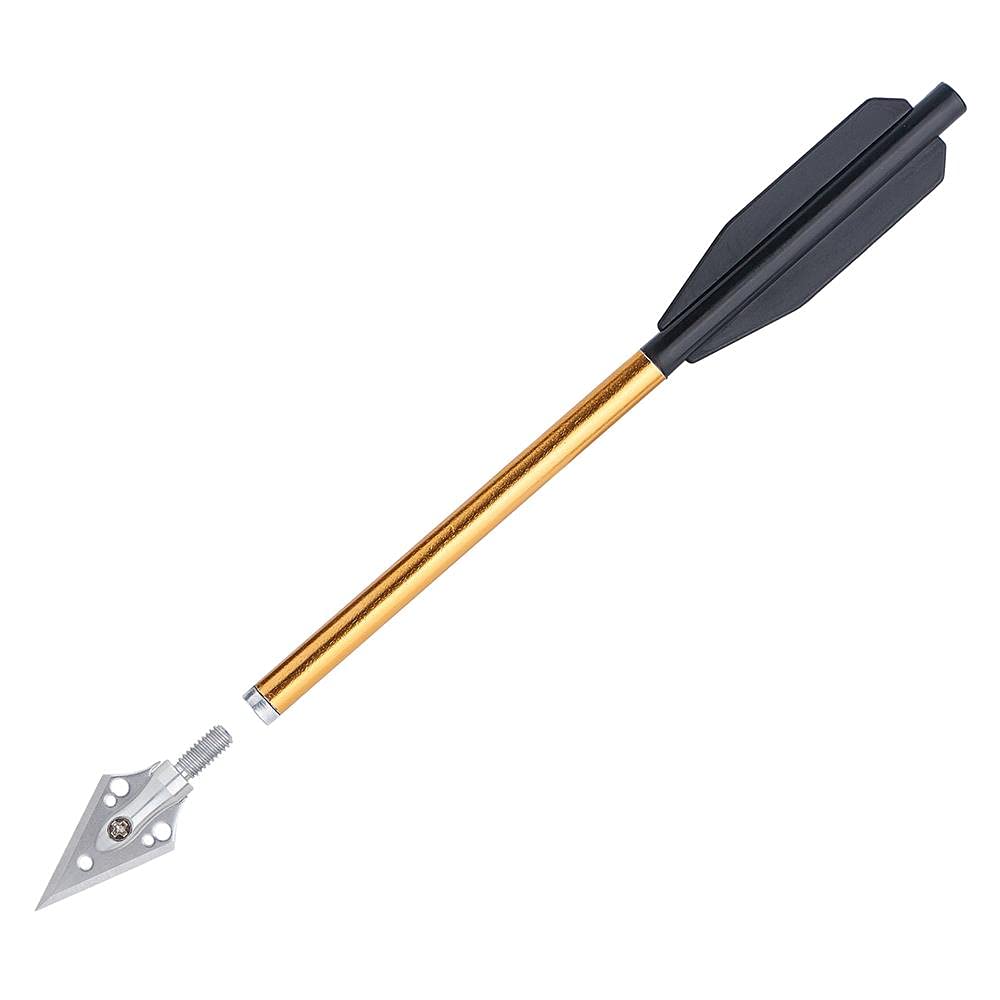 Huntingdoor Boulon d'arbalète Pistolet en Aluminium 6.3" Flèches arbalète avec Pointe de Flèche de Lame flèche de Chasse à l'arc pour arbalète Pistolet