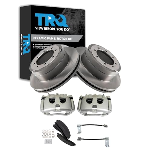Image of TRQ Brake Pad & Rotor Kit Ceramic Compatible with 2017-2019 Ford F-350 Super Duty