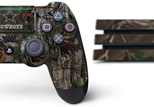 Skinit Decal Gaming Skin Compatible with PS4 Pro Console and Controller Bundle - Officially Licensed NFL Dallas Cowboys Realtree Xtra Green Camo Design