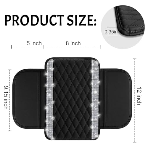 image for NBTEPEM Bling Car Center Console Cover, Leather Car Arm Rest Cover Cus