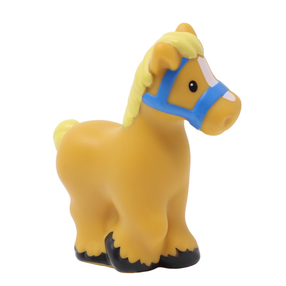 Fisher-Price Parte di ricambio Little People Caring for Animals Farm Zoo Safari Friends Playset DWC31 e CHJ51 - Figura di cavallo marrone marrone chiaro