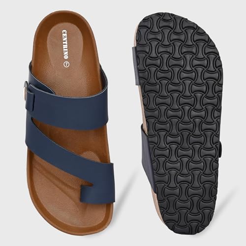 Image of Centrino Men's Berkin-Style Slip-On Sandals | Open Toe Design | Soft PU Footbed | Lightweight & Comfortable | Arch Support | On-Grip Sole | Casual Outdoor Wear (9212)