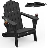 Eesdom Folding Adirondack Chair,All-Weather HDPE Fire...
