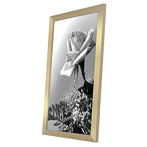Americanflat 12x18 Poster Frame with Polished Plexiglass - Gold Picture Frame - Wide Photo Frames Made of Engineered Wood for Vertical or Horizontal Wall Display - Epic Collection - Gold