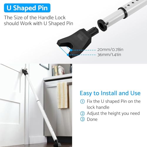 COOLOUS 2Pack Door Security Bar,Professional Adjustable Security Bar Door Brace Portable Non Slip Telescopic Locking Pole for Doors Compact and Portable and Perfect for Patio or Sliding Doors - Thumbnail 5