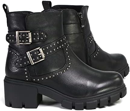 Womens Leather Boots with Buckle by Milwaukee Leather | Siren Black Boots | Image 1