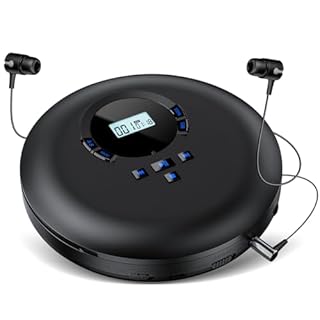 Gueray Lettore CD Portatile Hifi con display stereo cd Lettore CD con cuffie Supporto PROG ASP Funzione di memoria Funzione di ripetizione A-B Effetto BASSO