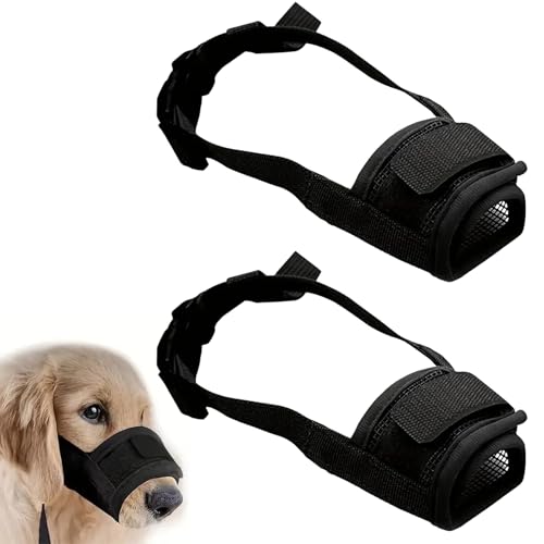 2 Stück MaulkorbKleineHunde,Maulkorb,MaulkorbMittlere Hunde,Hundemaulkorb,MaulkorbFür HundeVerstellbare Schlaufe Weicher MaulkorbVerhindert,Für Kleine Große UndHunde(Schwarz, Klein)