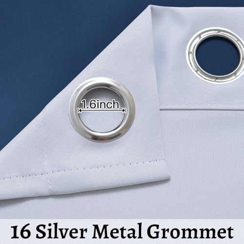 Image of SimpleHome Ombre Gradient Blue White to Gray Curtains for Bedroom,100Wx84L | Room Darkening Curtains,Light Blocking Thermal Insulated Grommet Window Curtains for Living Room,1 Panel,84 Inches Length