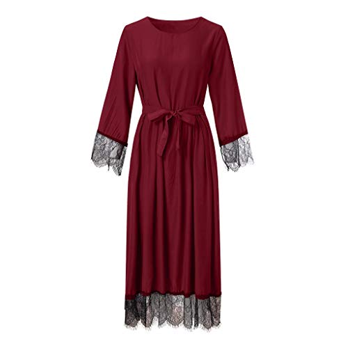 Aiserkly Abiti indiani musulmani per le donne Vestidos Casual 2019 Abaya Dubai Ramadan Caftano Marocchino Costumi Turchi Plus Size 2019 Nuovo Blu Nero Rosso Marrone Rosso L