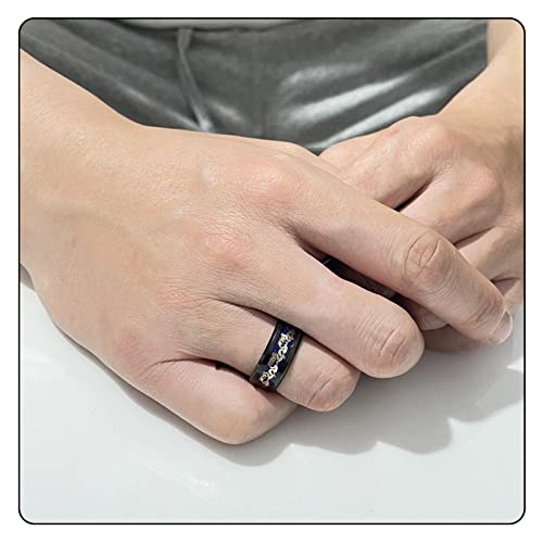 Fashion Carbon Fiber Band Ring Stainless Steel Dragon Ring2