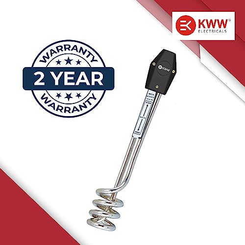 Image of KWW Immersion Water Heater Rod1500W | Water Heaters Immersion | Heating Rod for Hot Water with Copper Heating Element | Water Bucket Heater for Bathroom | 2 Year Warranty