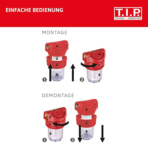 T.I.P. Vorfilter für Garten Pumpen und Hauswasserwerke 5 Zoll + Ersatz-Filtereinsatz