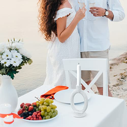 Foverone Candle Holder Set Of 2, 0.34" Thick Cement Taper Candlestick Holders, 3/4 Inch Candle Stand For Wedding, Church, Table Centerpiece Decoration (Candlesticks Not Included) #TOP2