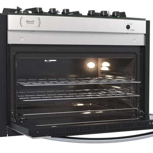 Fogao A Gas De Embutir Gaudi Prisma Vitreo Bl 5q Inox Gas Glp